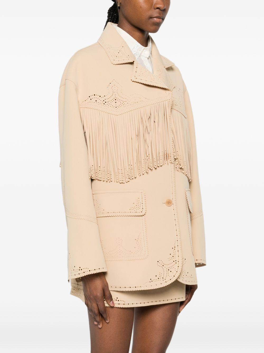 ERMANNO SCERVINO Blazer con frange beige 