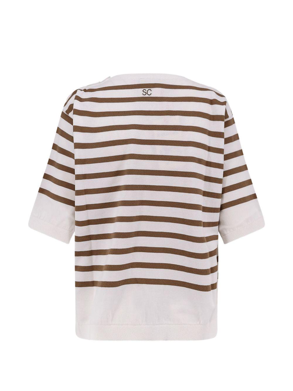 SEMICOUTURE Maglia a girocollo in cotone a righe 