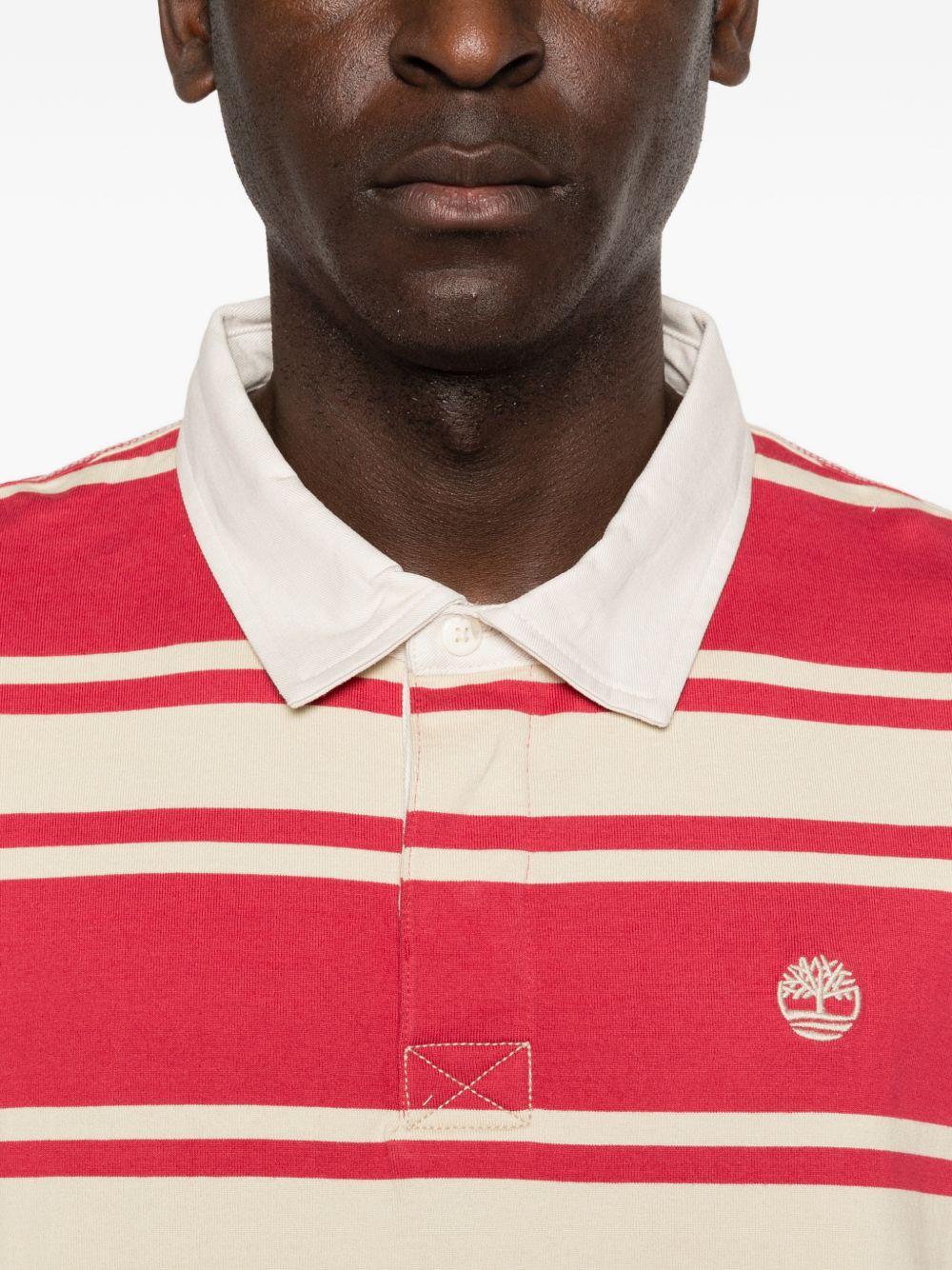 TIMBERLAND Polo rossa a righe con logo 
