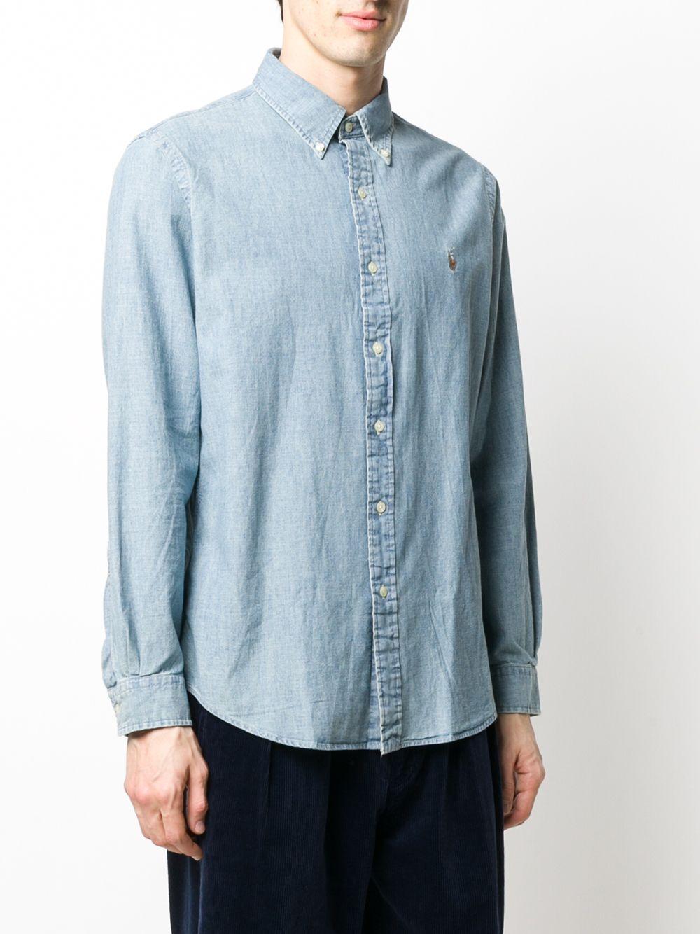 POLO RALPH LAUREN Camicia in denim con cavallino 