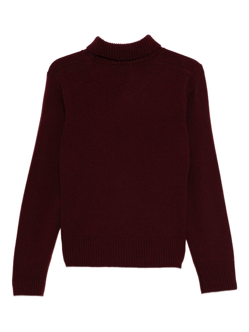 SEVENTY Maglia a collo alto in cashmere e lana bordeaux 