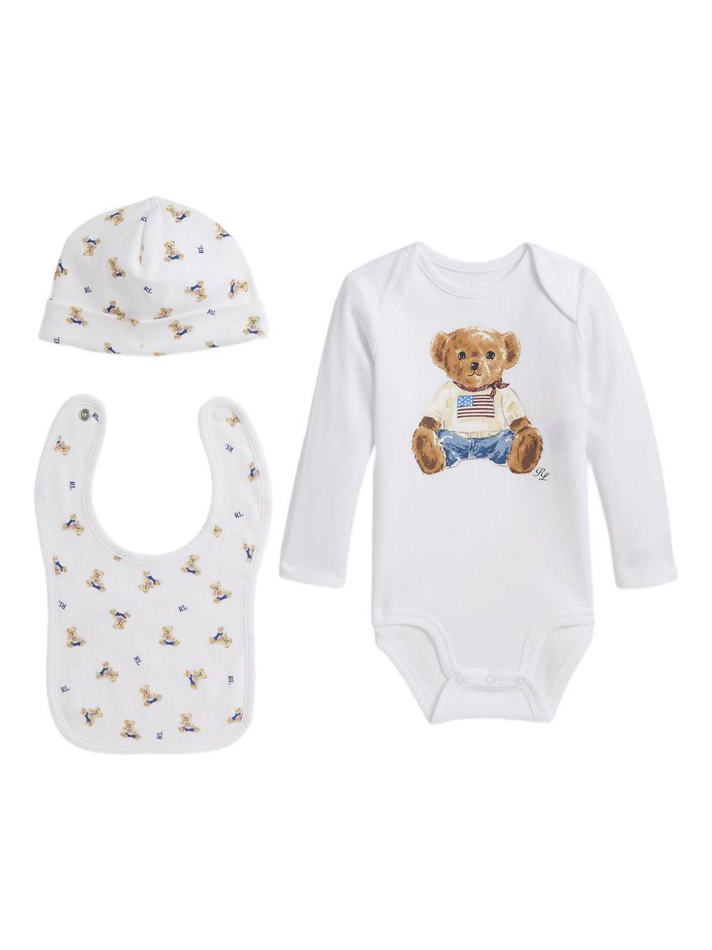 POLO RALPH LAUREN Set 3 pezzi da neonato 