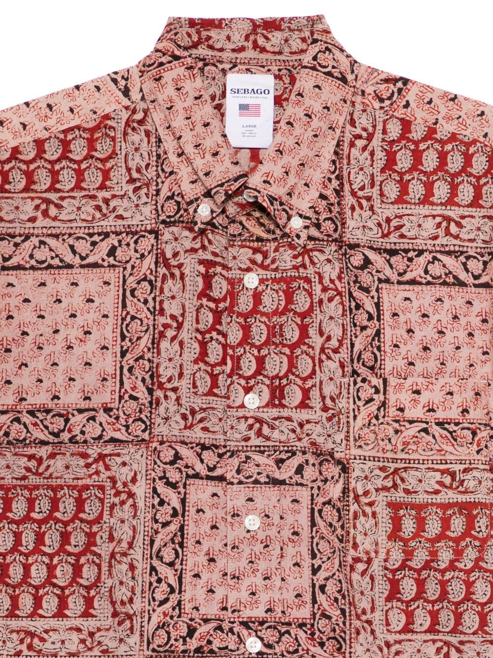SEBAGO Camicia Crossriver in cotone stampato a maniche corte 