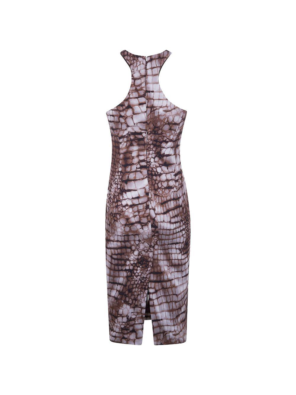 ELISABETTA FRANCHI Abito midi con stampa animalier 