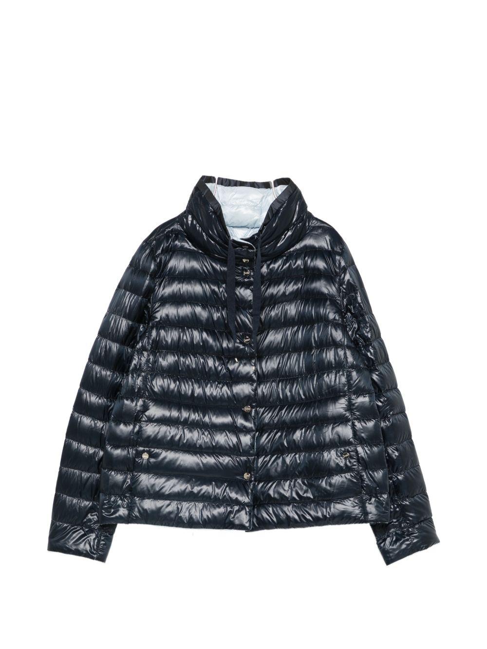 HERNO Piumino leggere trapuntato blu scuro lucido 