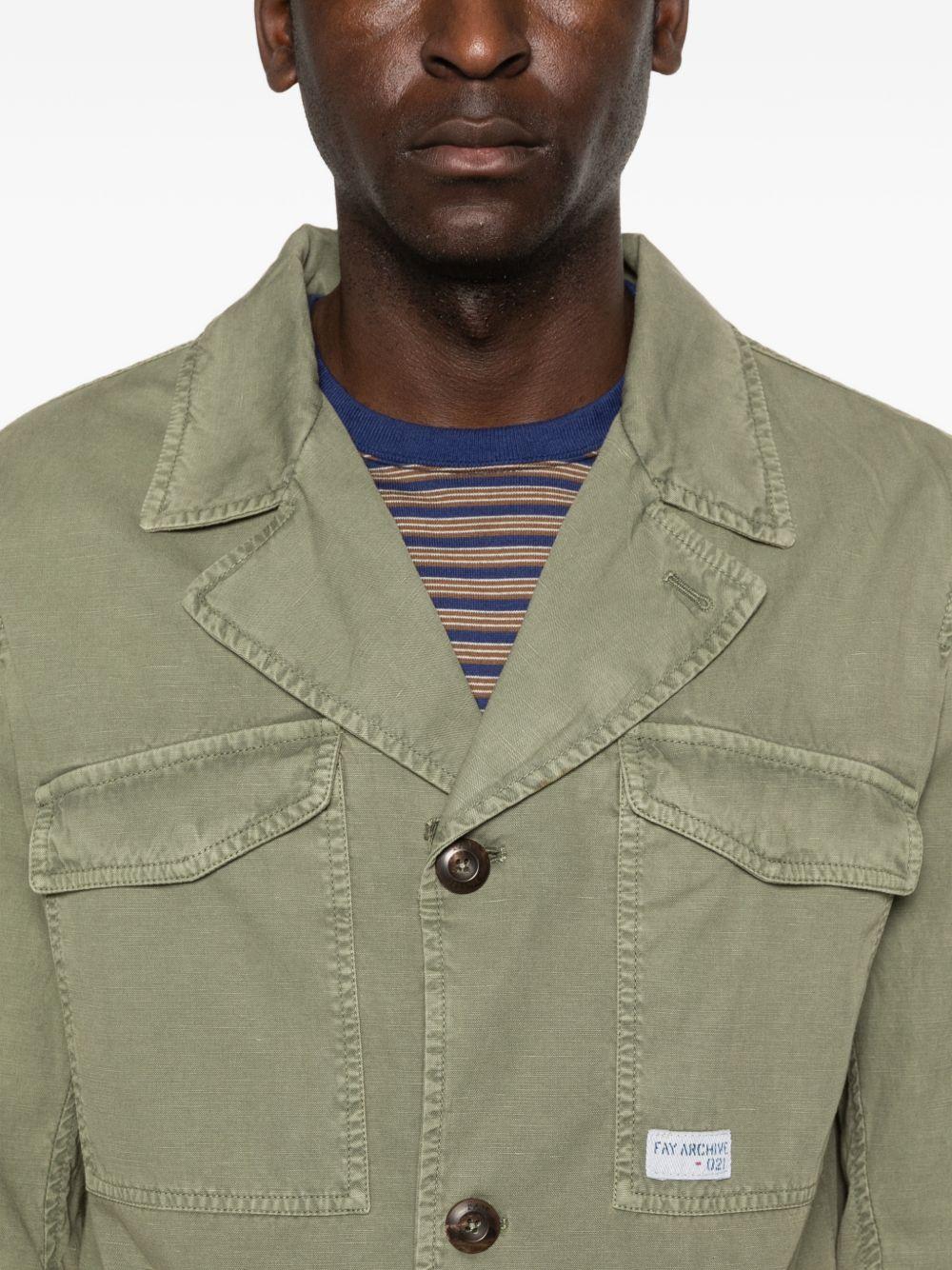 FAY Giacca verde con applicazione logo 