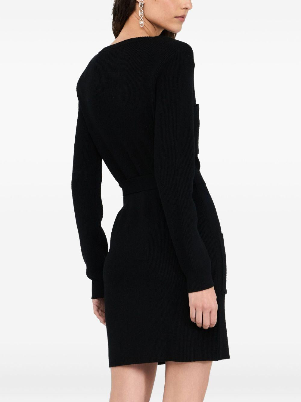 LIUJO Abito corto nero in maglia 