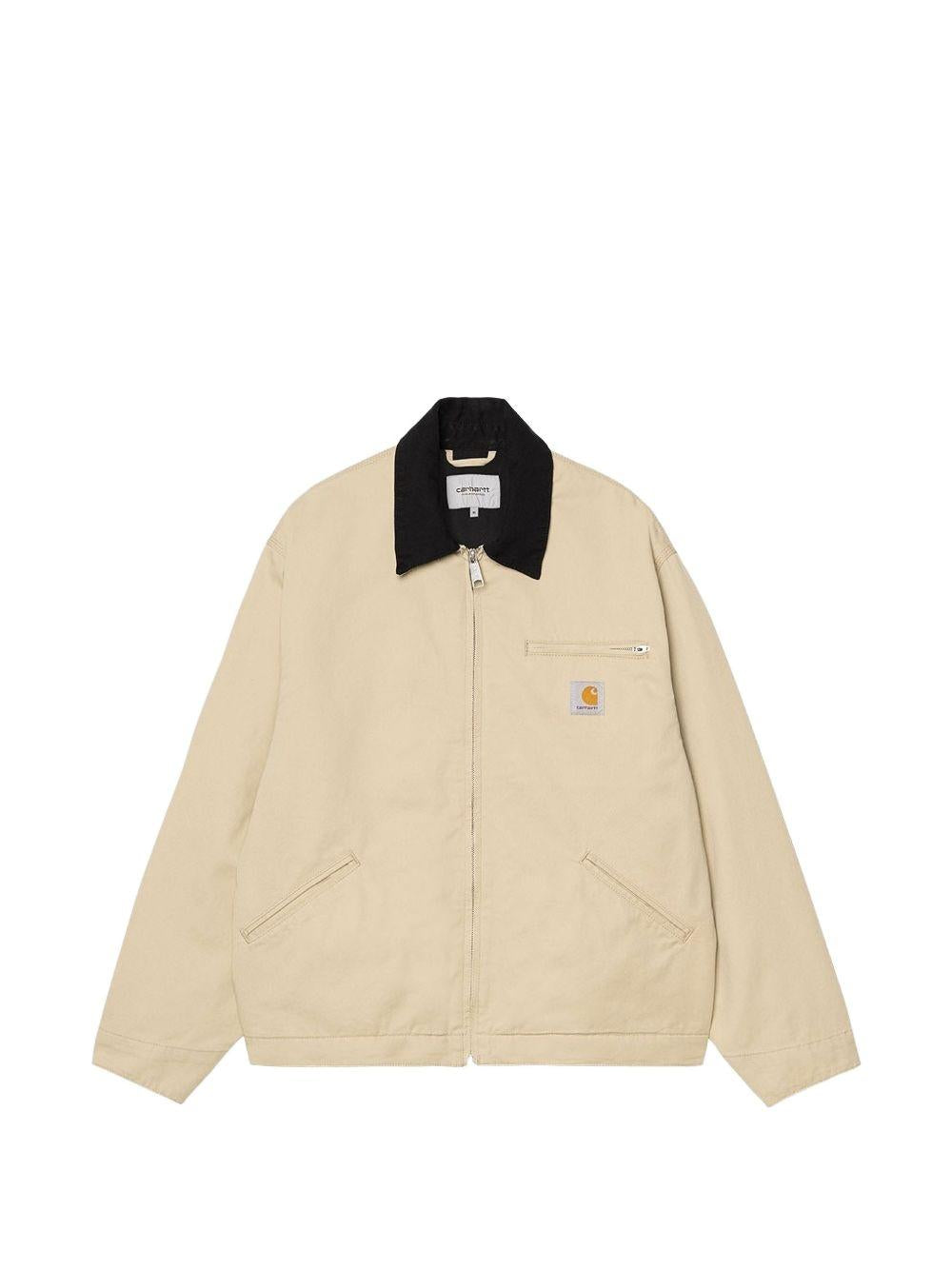 CARHARTT WIP Giacca in cotone beige con colletto nero 