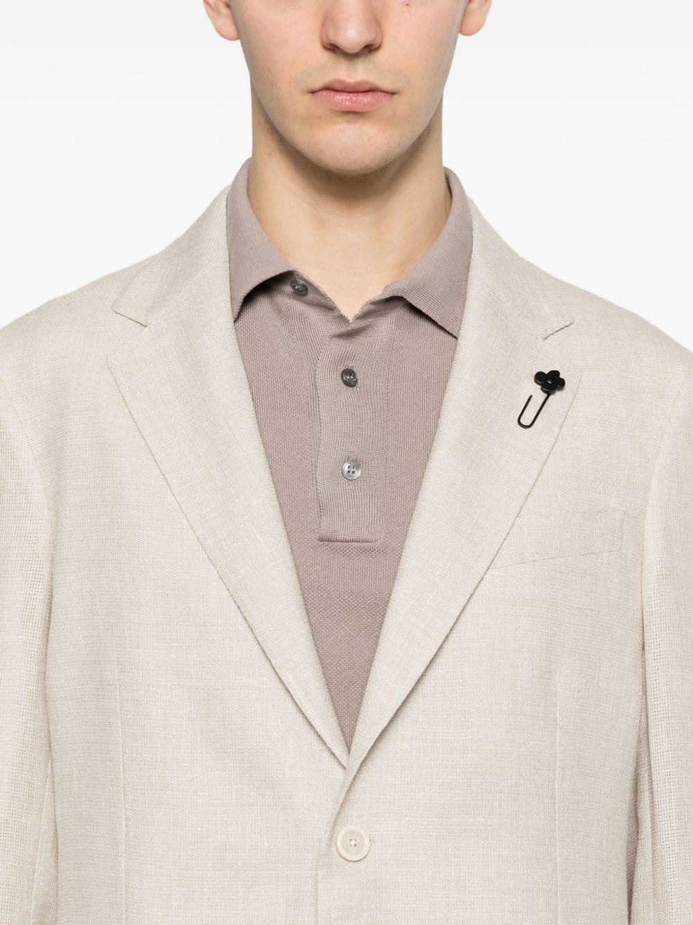 LARDINI Blazer beige con patch pockets 