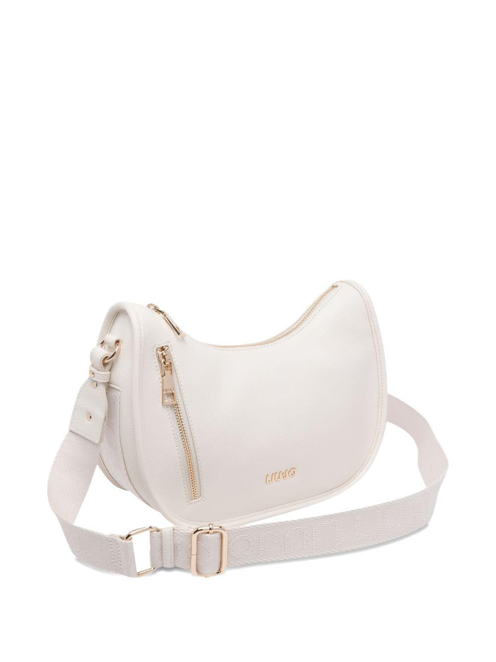 LIUJO Borsa a tracolla bianca in ecopelle con tasca laterale 