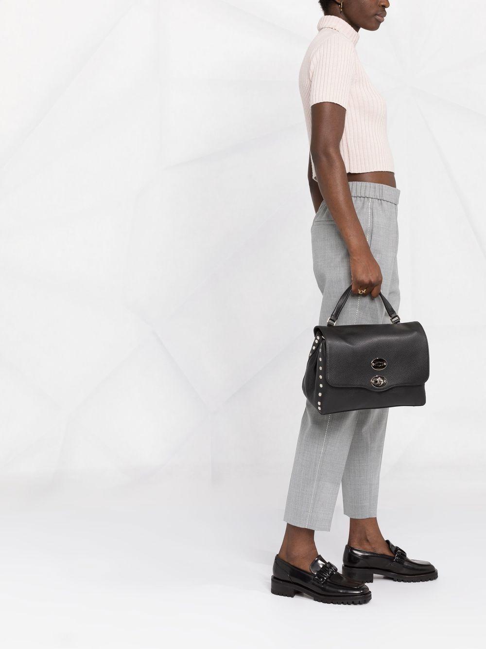 ZANELLATO Borsa Postina Daily Small in pelle nera martellata 