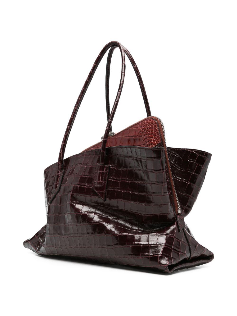 THE ATTICO Borsa a spalla La Passeggiata Medium rossa effetto cocco 