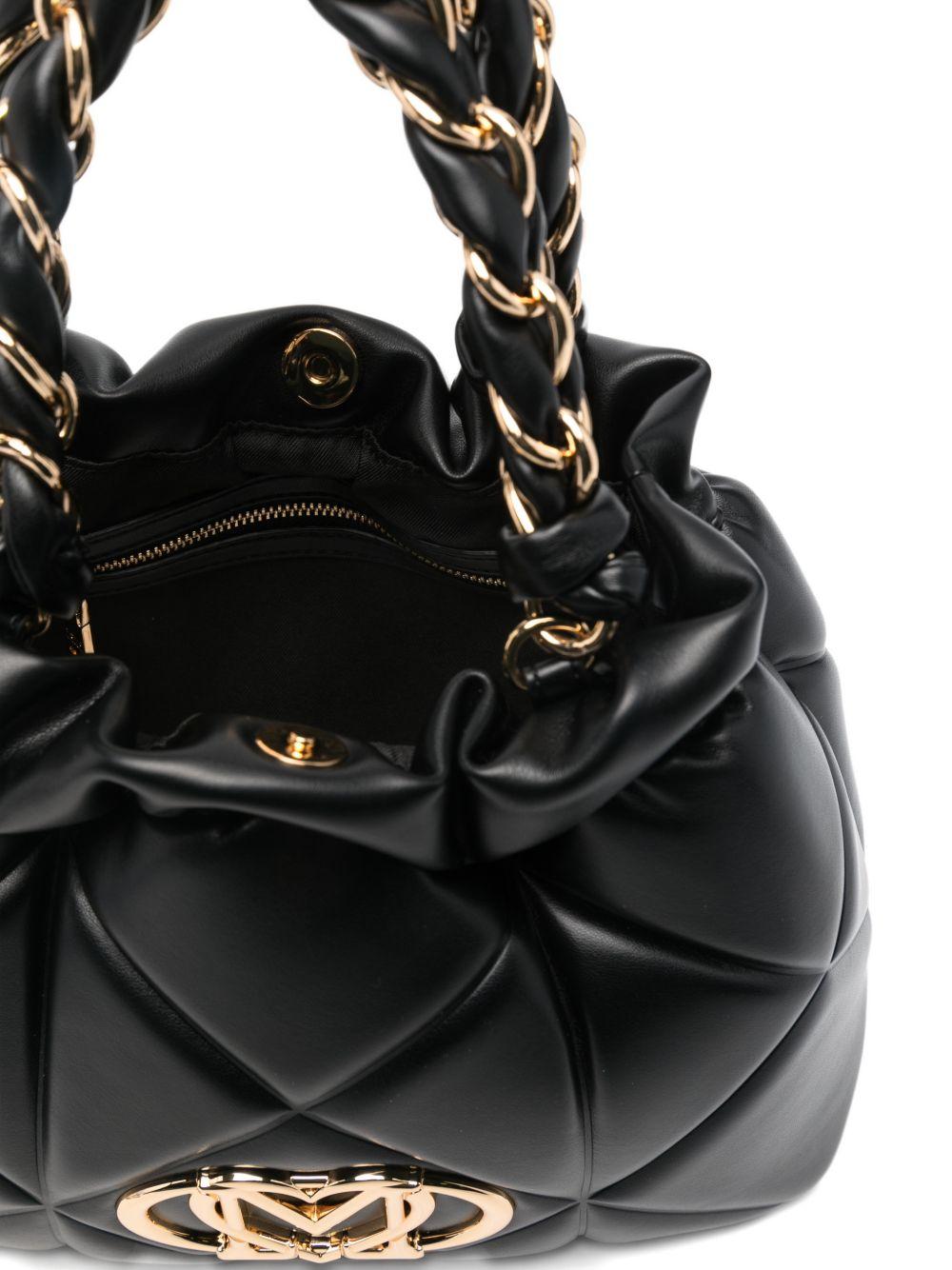 LOVE MOSCHINO Borsa a secchiello nera in ecopelle trapuntata 