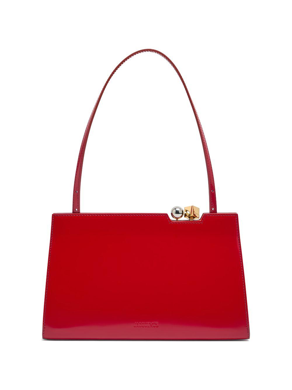 JACQUEMUS Borsa a mano 'Salone' in pelle rossa 