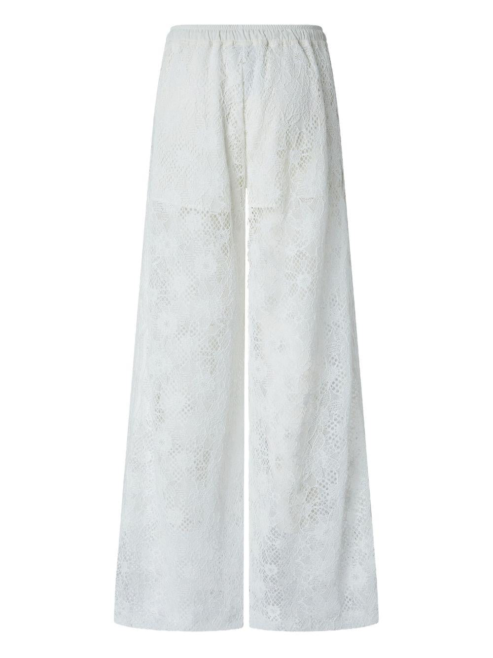 PINKO Pantaloni bianchi in pizzo 
