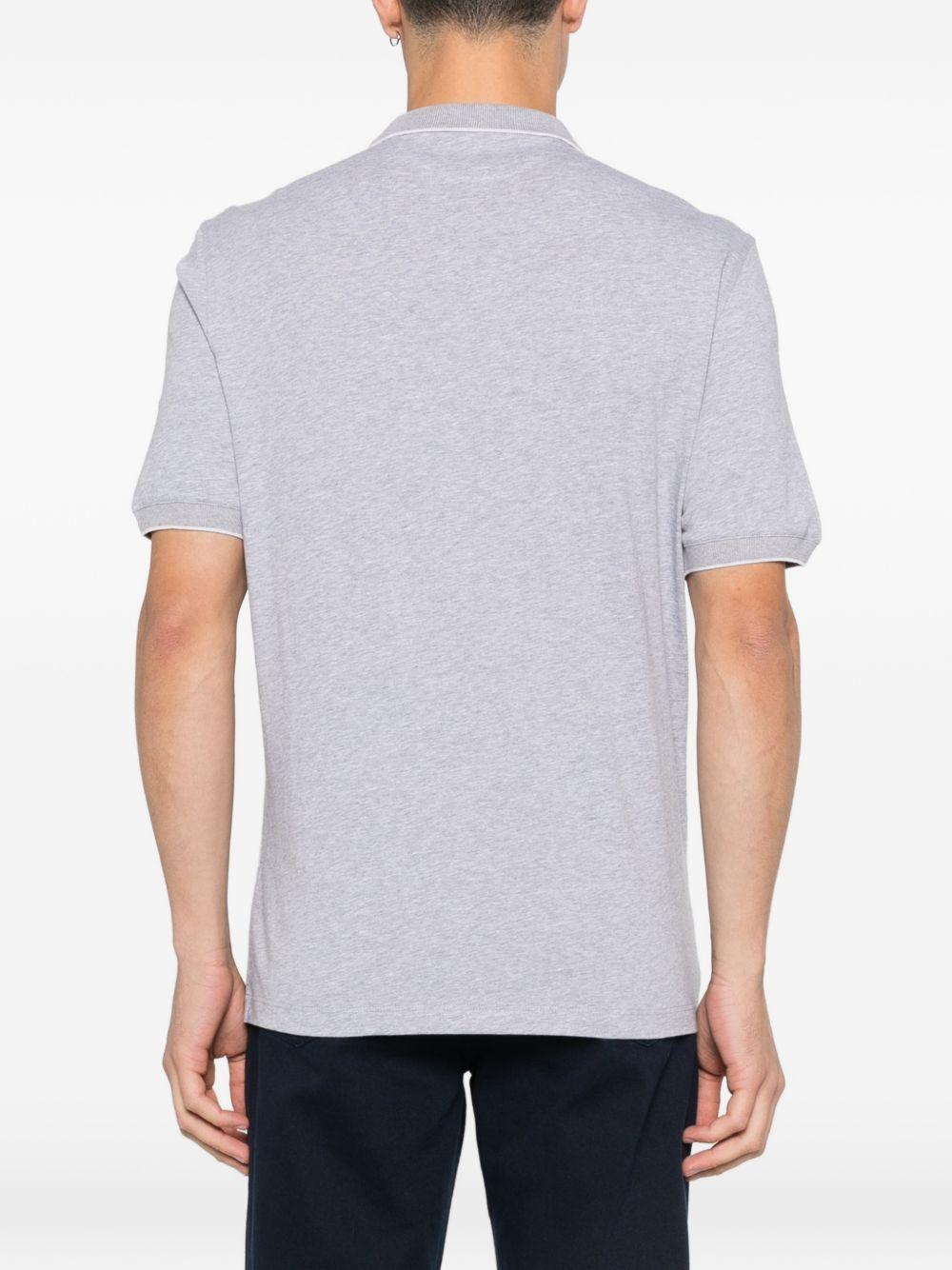 BRUNELLO CUCINELLI Polo grigio cielo con logo ricamato 