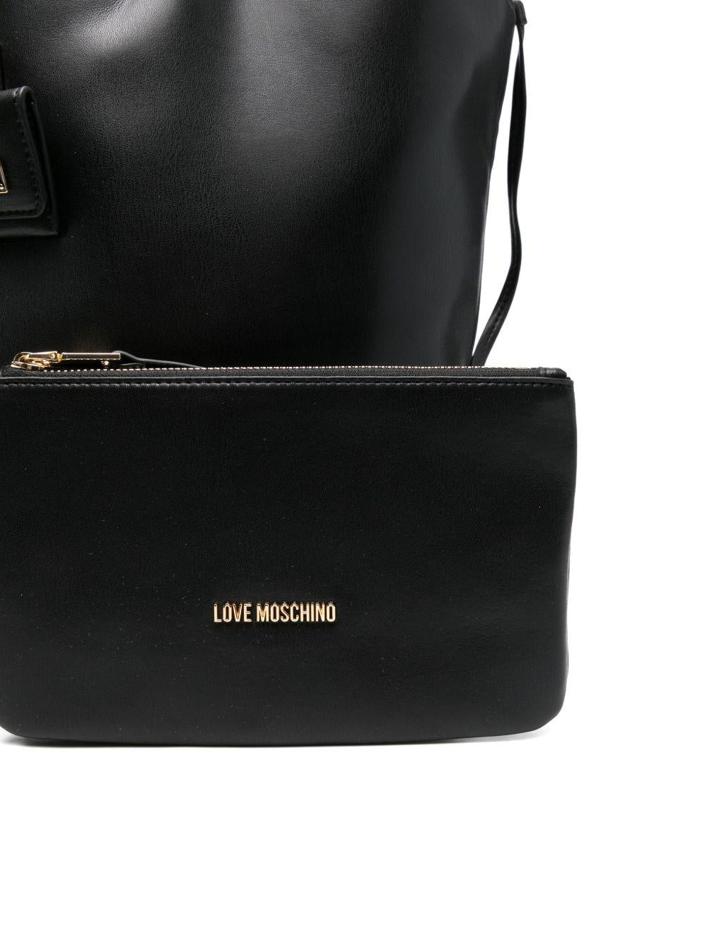 LOVE MOSCHINO Borsa a mano nera con logo 