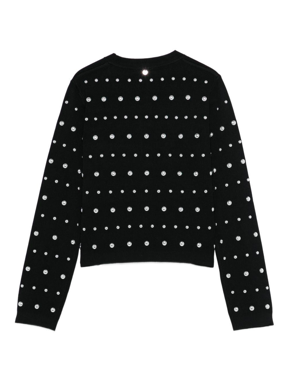 LIUJO Cardigan nero con strass 