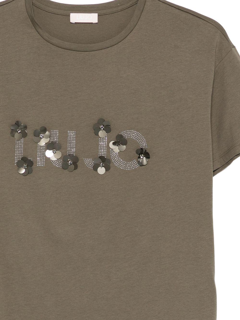 LIUJO T-shirt girocollo a maniche corte con logo 