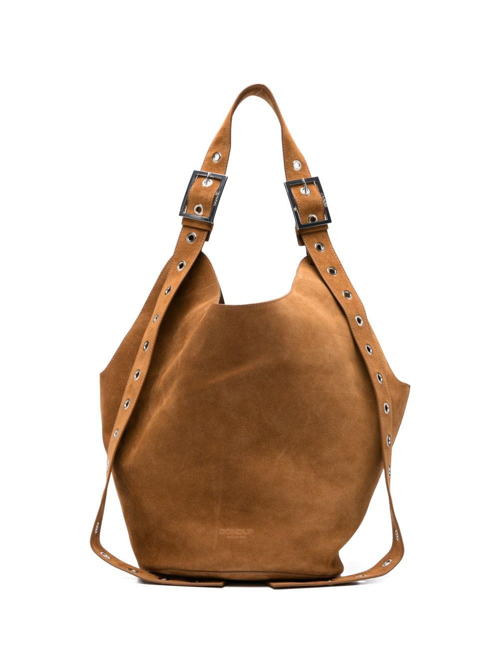 DONDUP Borsa a spalla Big Hobo in camoscio marrone 