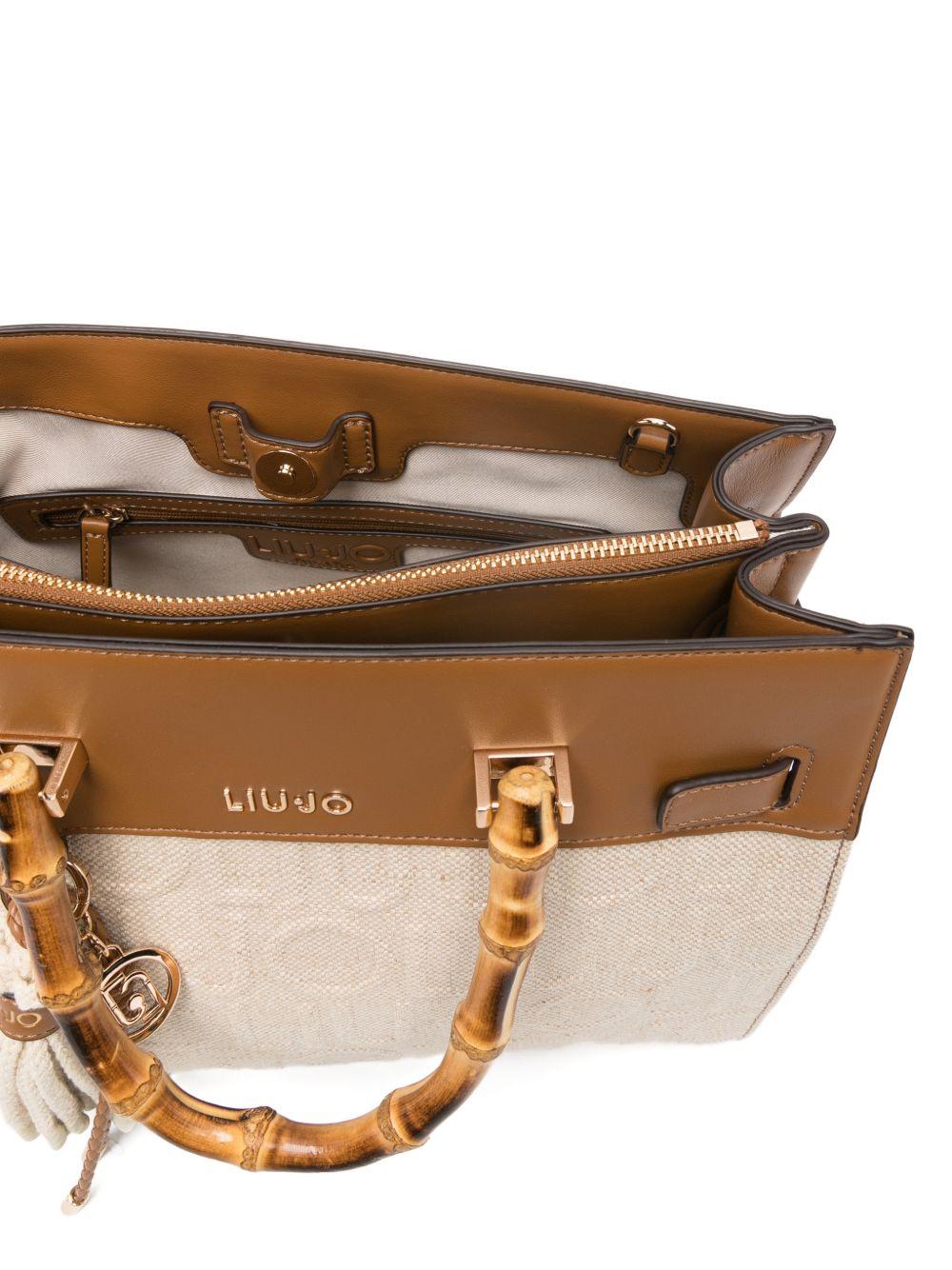 LIUJO Borsa a mano con manici di bamboo 