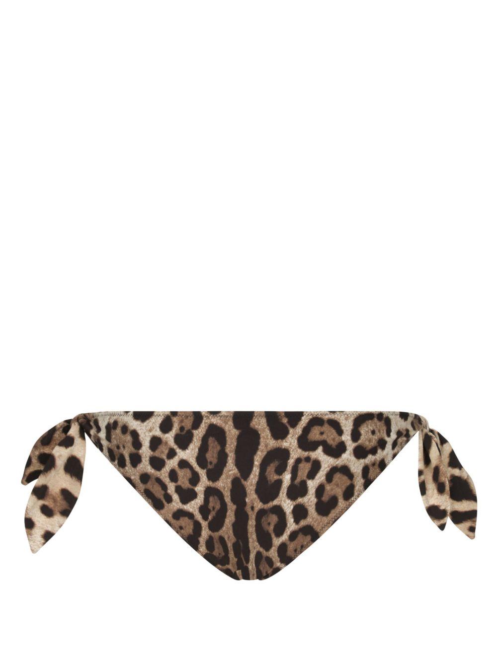 DOLCE e GABBANA Slip bikini con stampa leopardata 
