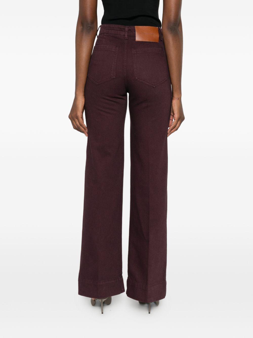 VICTORIA BECKHAM Jeans Alina in cotone bordeaux 