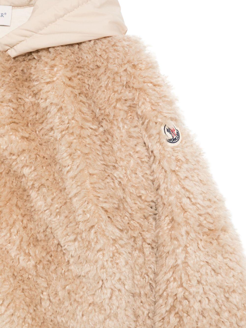 MONCLER Felpa in teddy beige 
