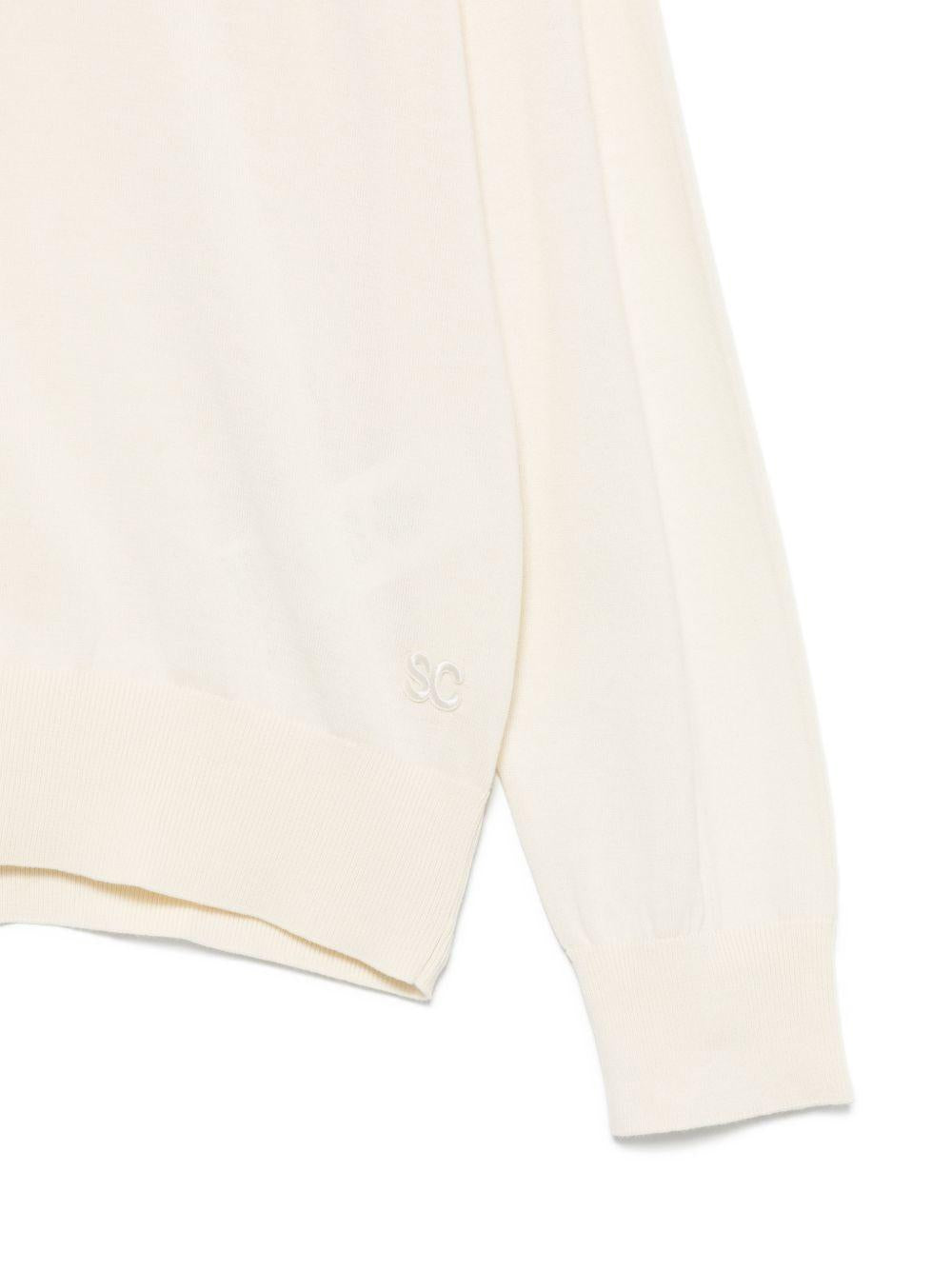 SEMICOUTURE Maglia Alejandra in cotone bianco girocollo 