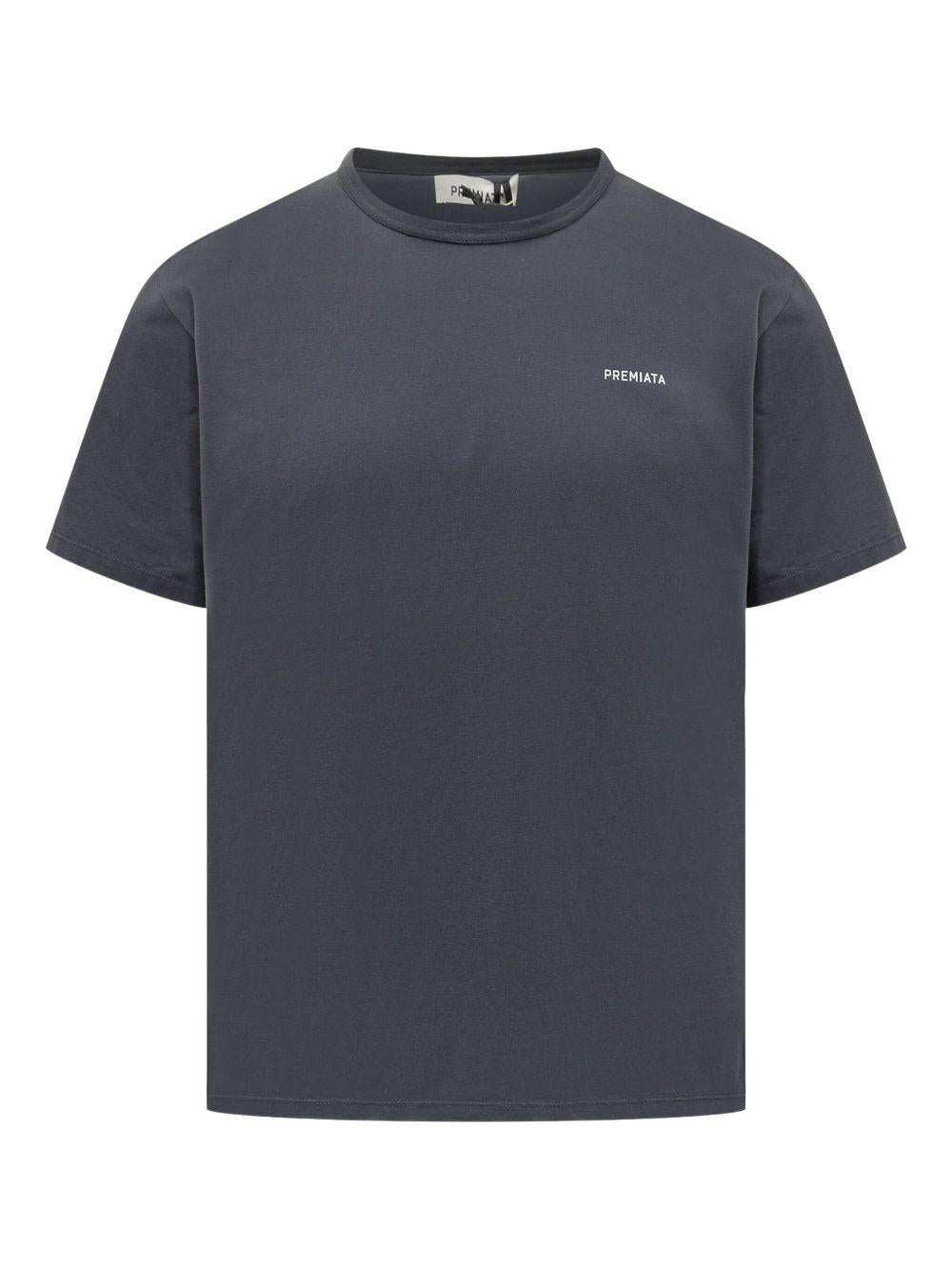 PREMIATA T-shirt in cotone blu con logo bianco 