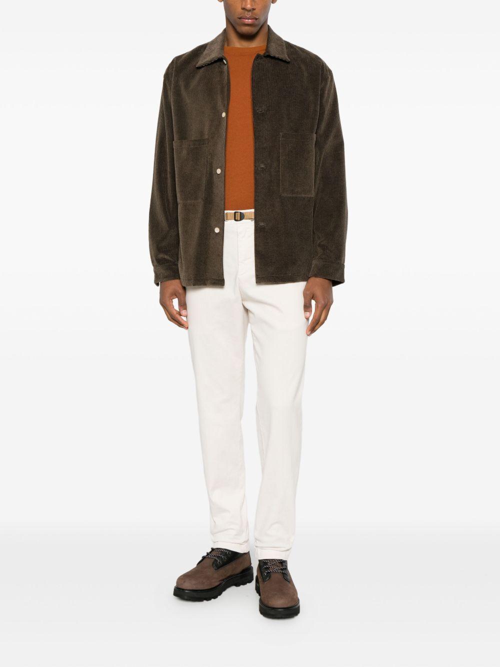 WHITE SAND Pantaloni color panna in cotone elasticizzato 