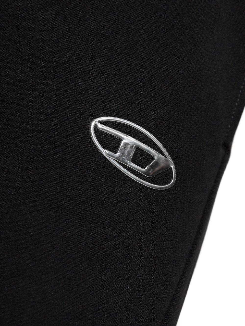 DIESEL Pantaloni tuta in cotone nero con logo 