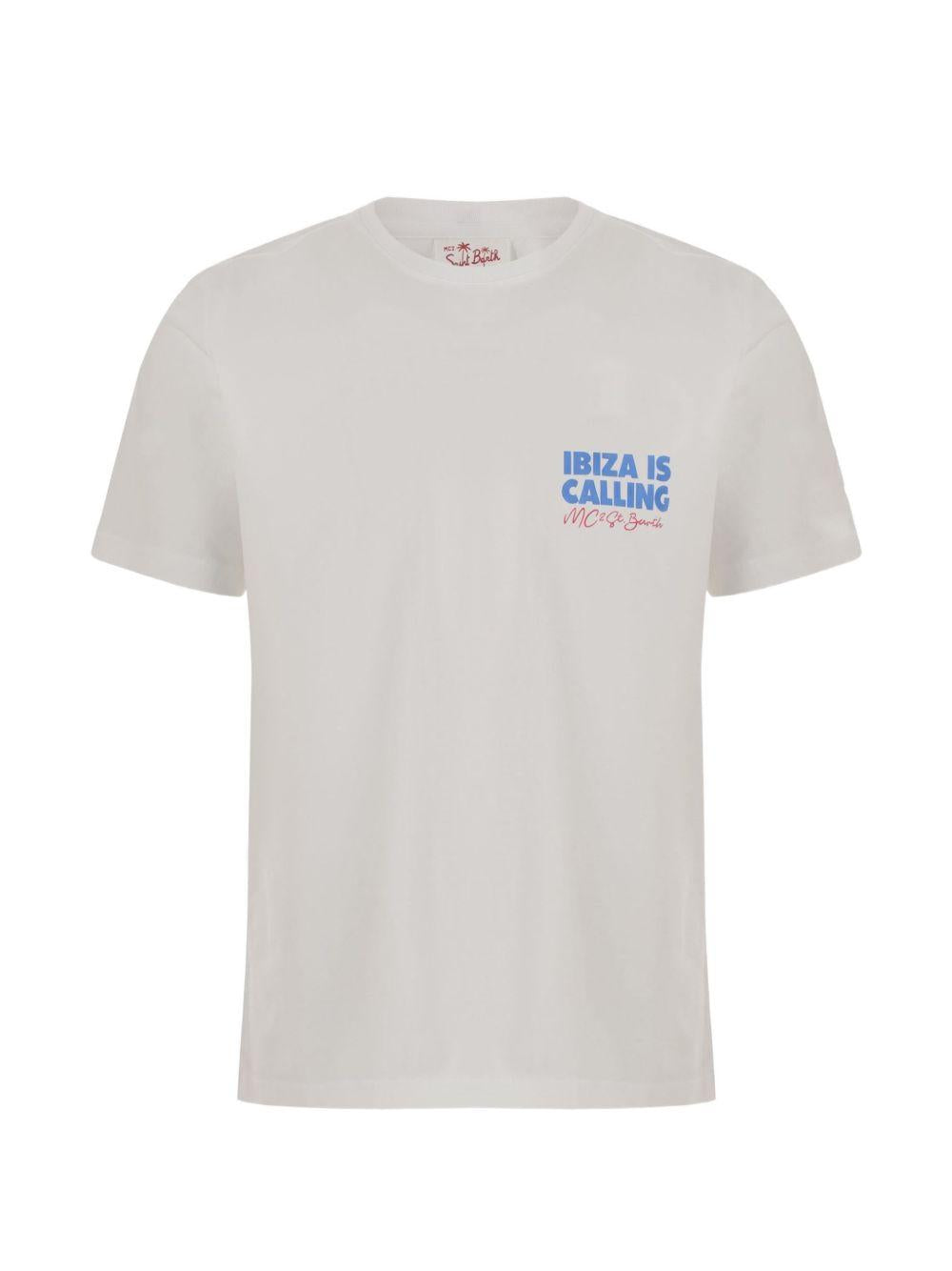 MC2 SAINT BARTH T-shirt Delmar in cotone bianco con stampa 