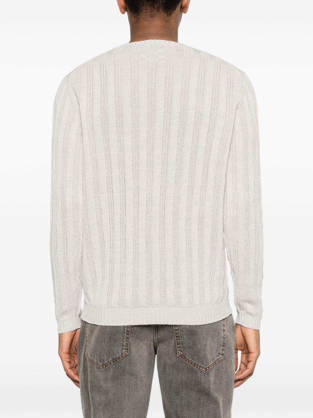 SCAGLIONE Maglia in lino e cotone bianco a righe 