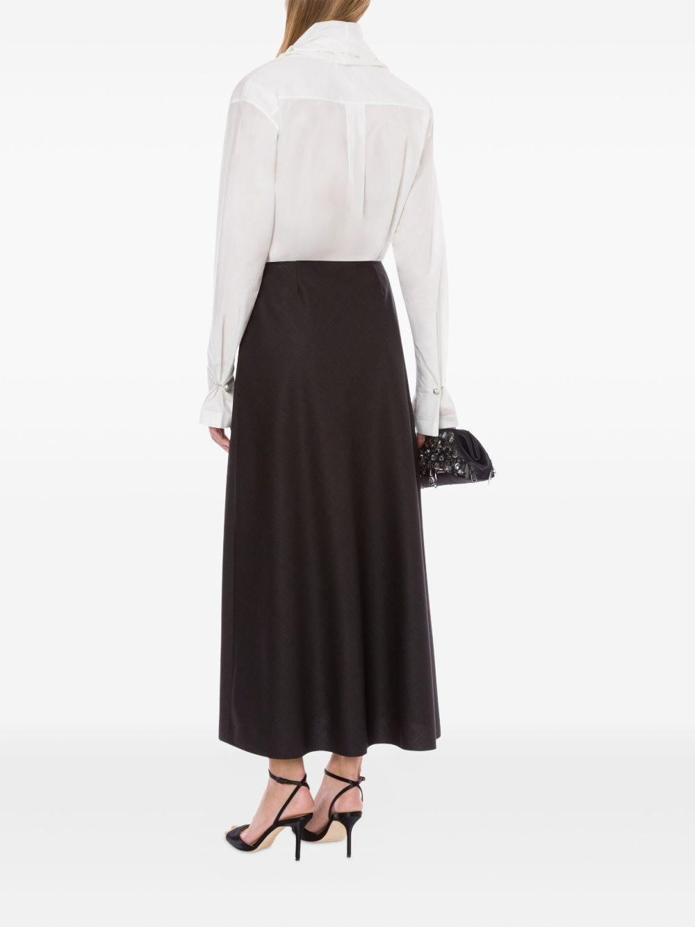 ALBERTA FERRETTI Blusa in cotone bianca a portafoglio 