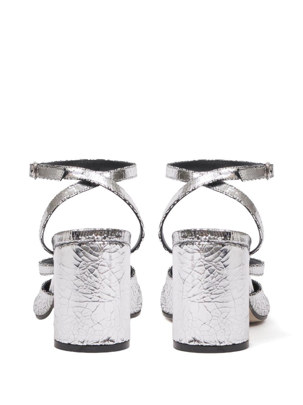 MAISON MARGIELA Sandali Tabi argentati con tacco 