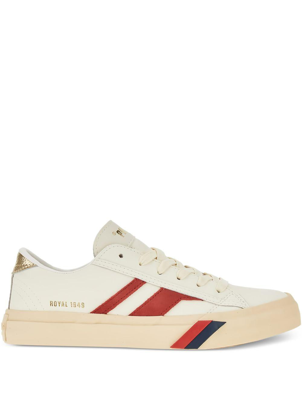 PROKEDS 1949 Sneakers Royal Classic in pelle crema e rosso platino con inserti in suede 