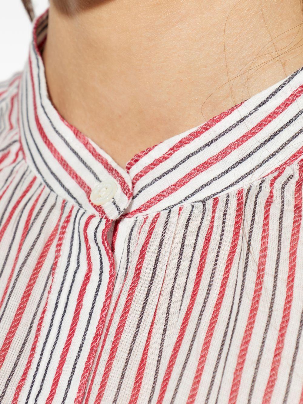 MARANT ETOILE Blusa Sapha a righe con bottoncini e collo alla coreana 