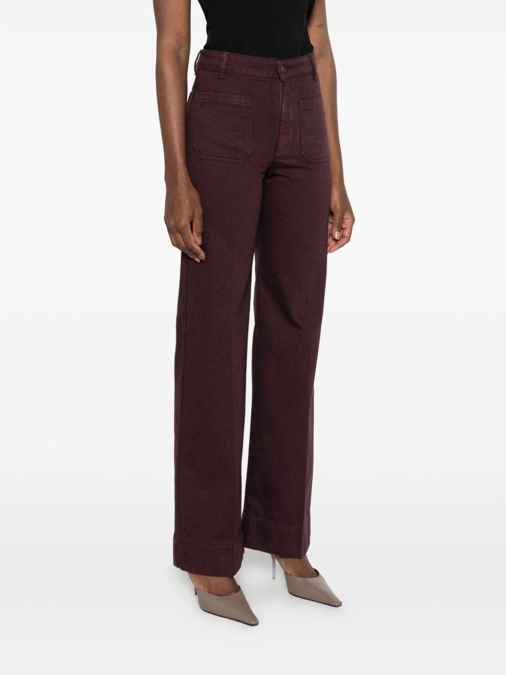 VICTORIA BECKHAM Jeans Alina in cotone bordeaux 