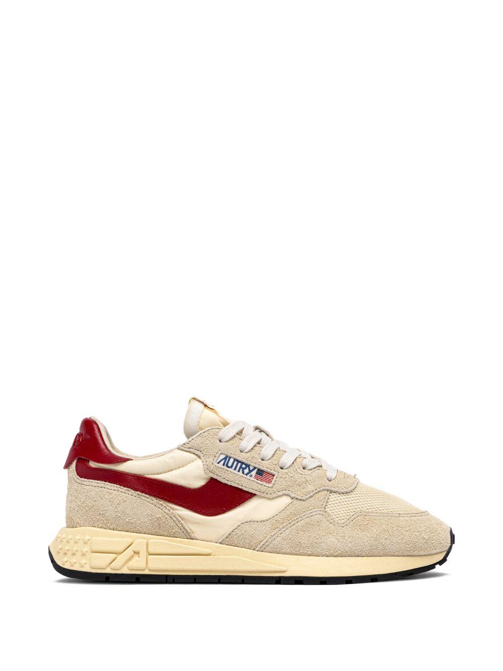 AUTRY Sneakers Reelwind in beige con dettagli rossi 