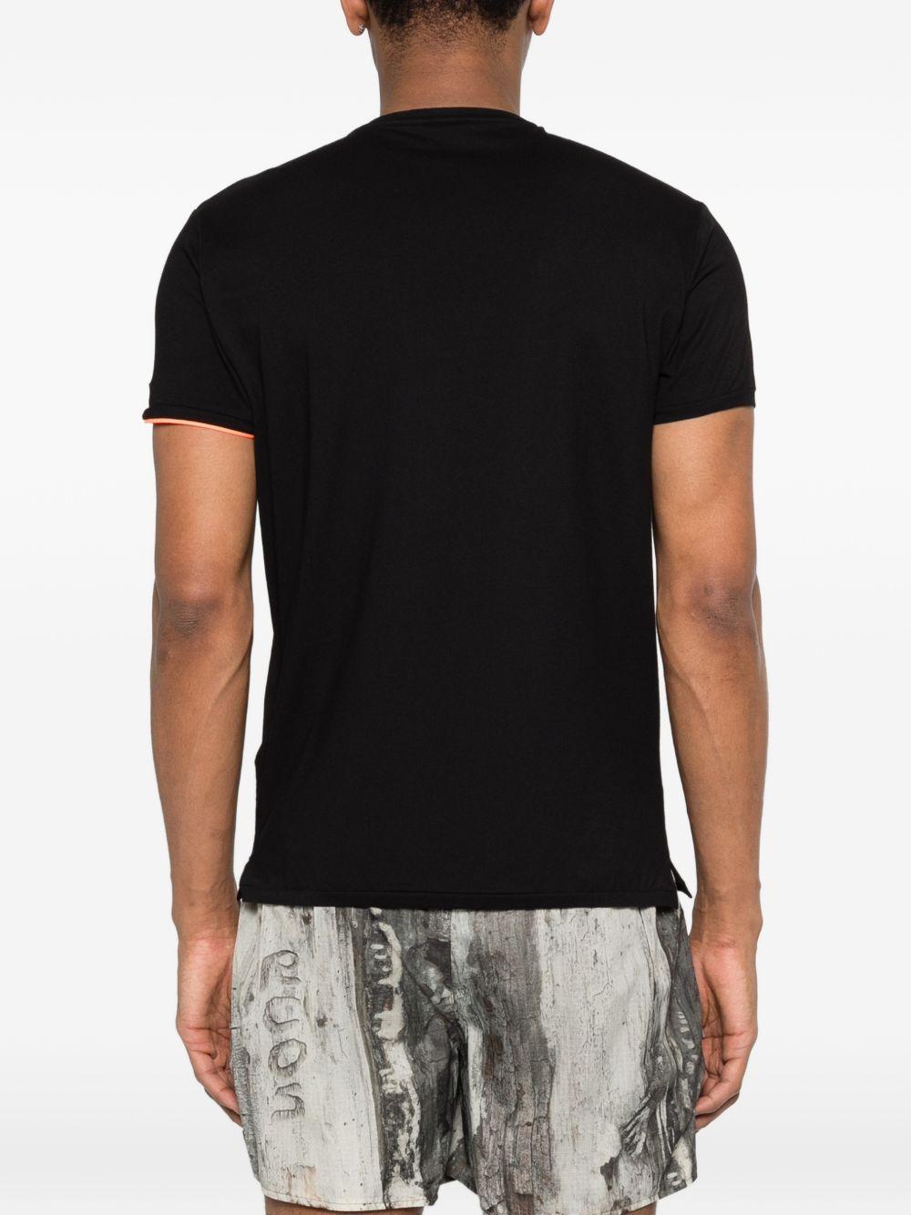 RRD ROBERTO RICCI DESIGNS T-shirt in cotone nero con bordo a contrasto arancione 