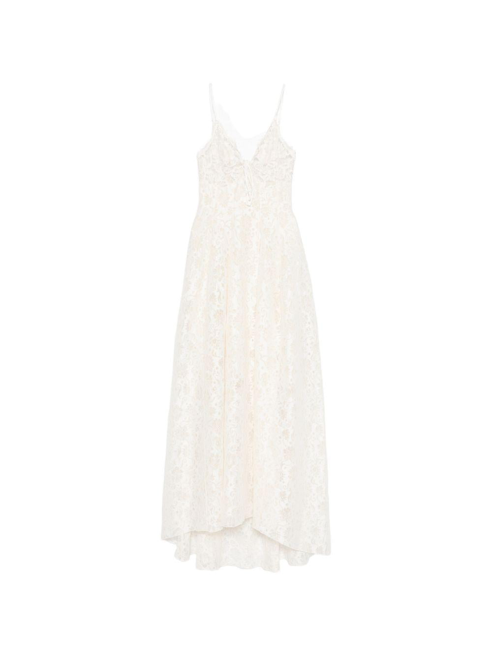 ERMANNO SCERVINO Abito in pizzo con scollo a V in cotone avorio 