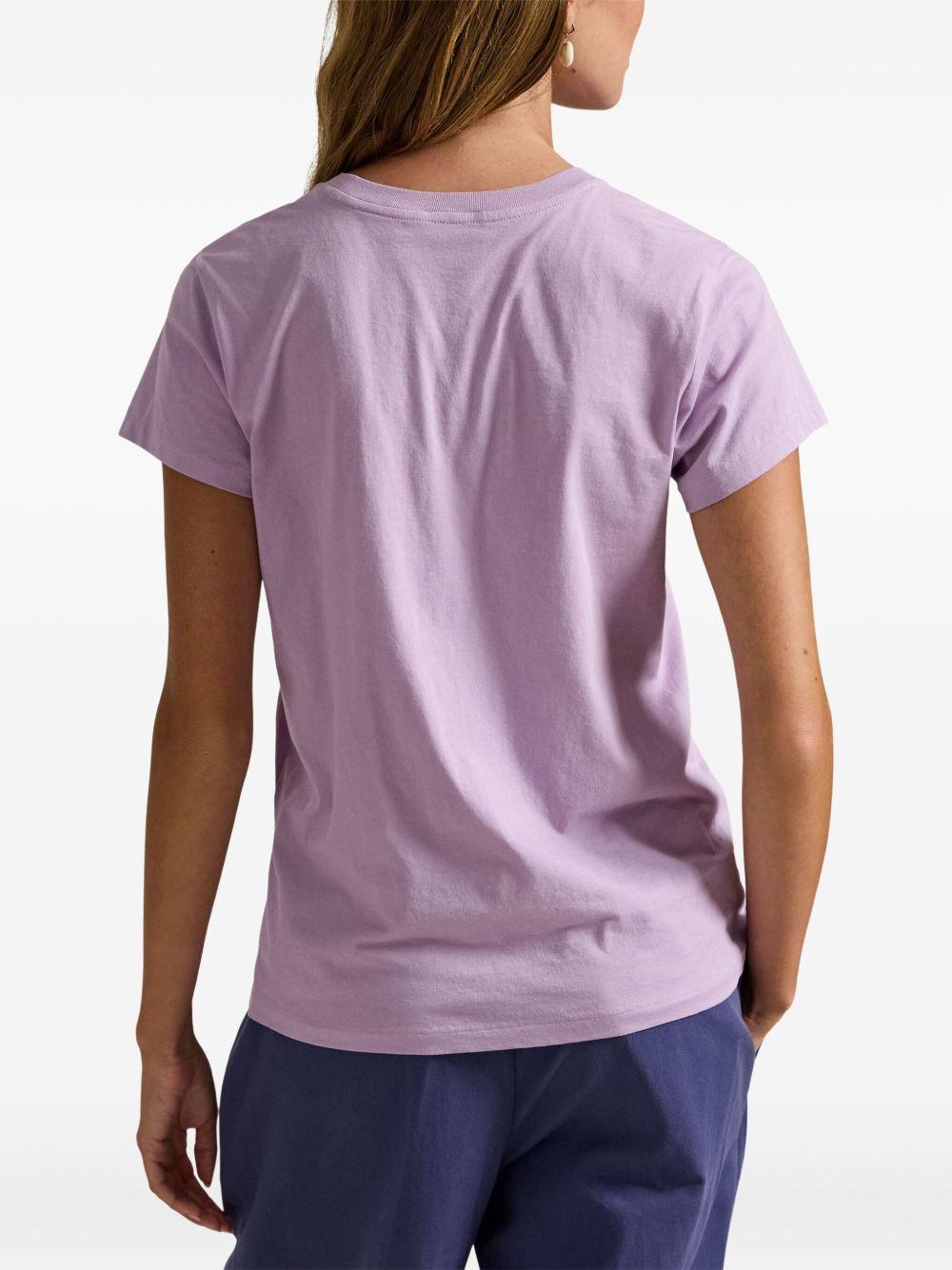 POLO RALPH LAUREN T-shirt in cotone lilla con logo 