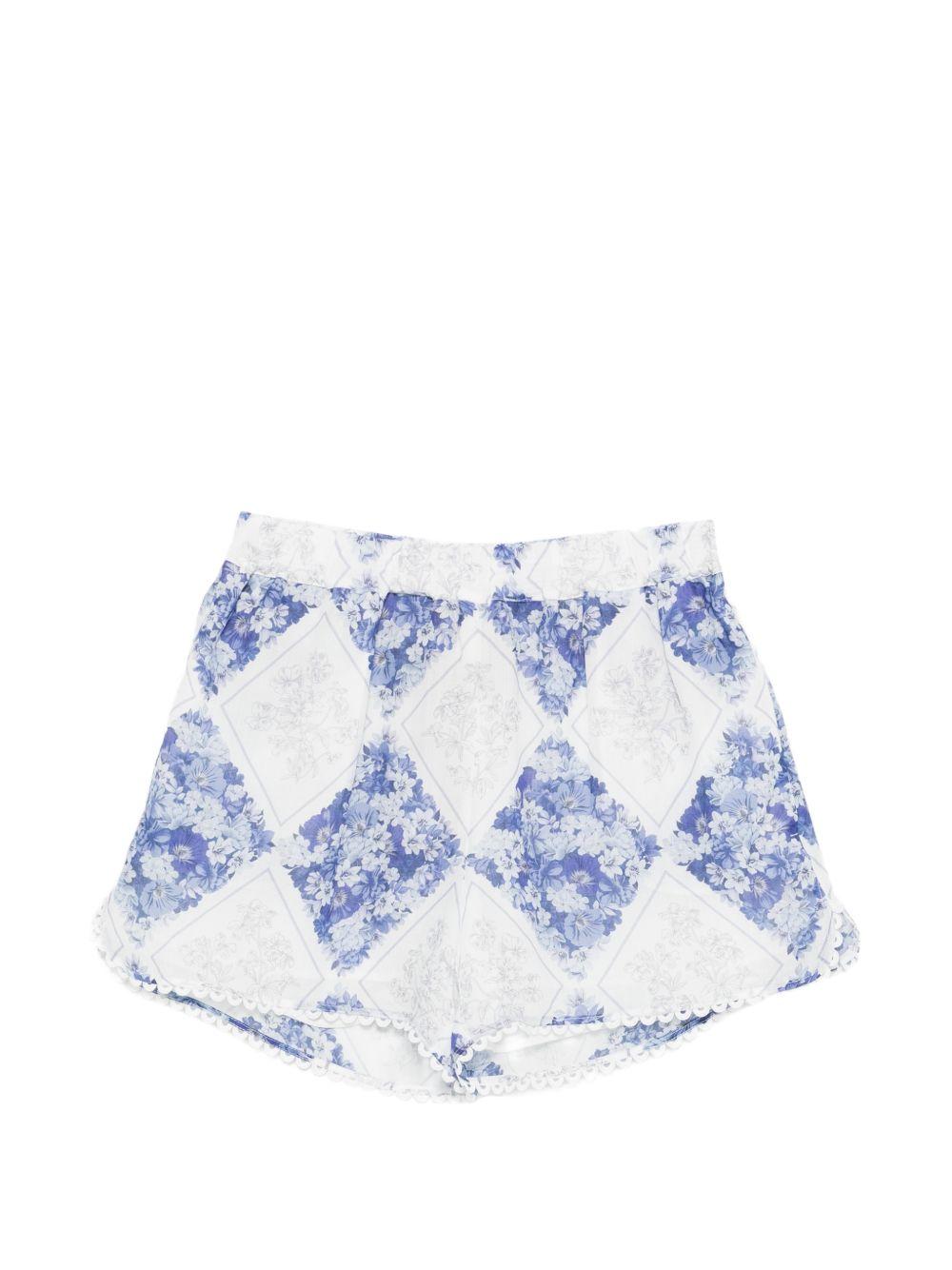 TWINSET Shorts con stampa floreale e ricamo 