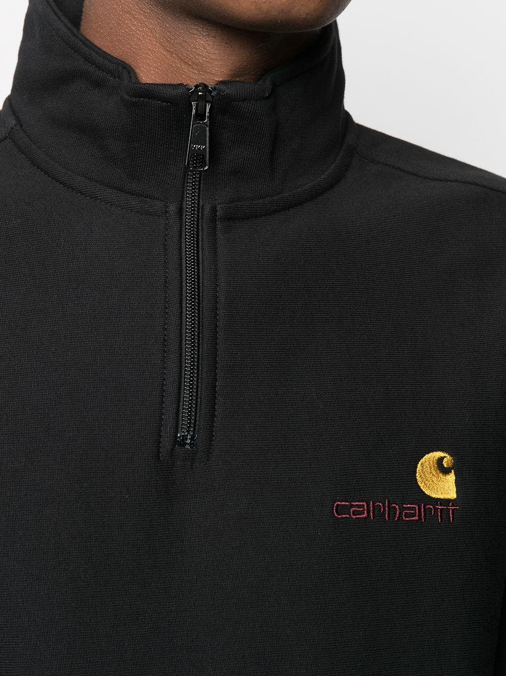 CARHARTT WIP Felpa nera in cotone con logo 