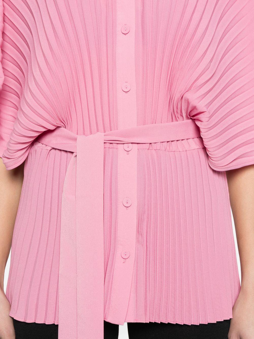 TWINSET Camicia plissettata con fiocco rosa 