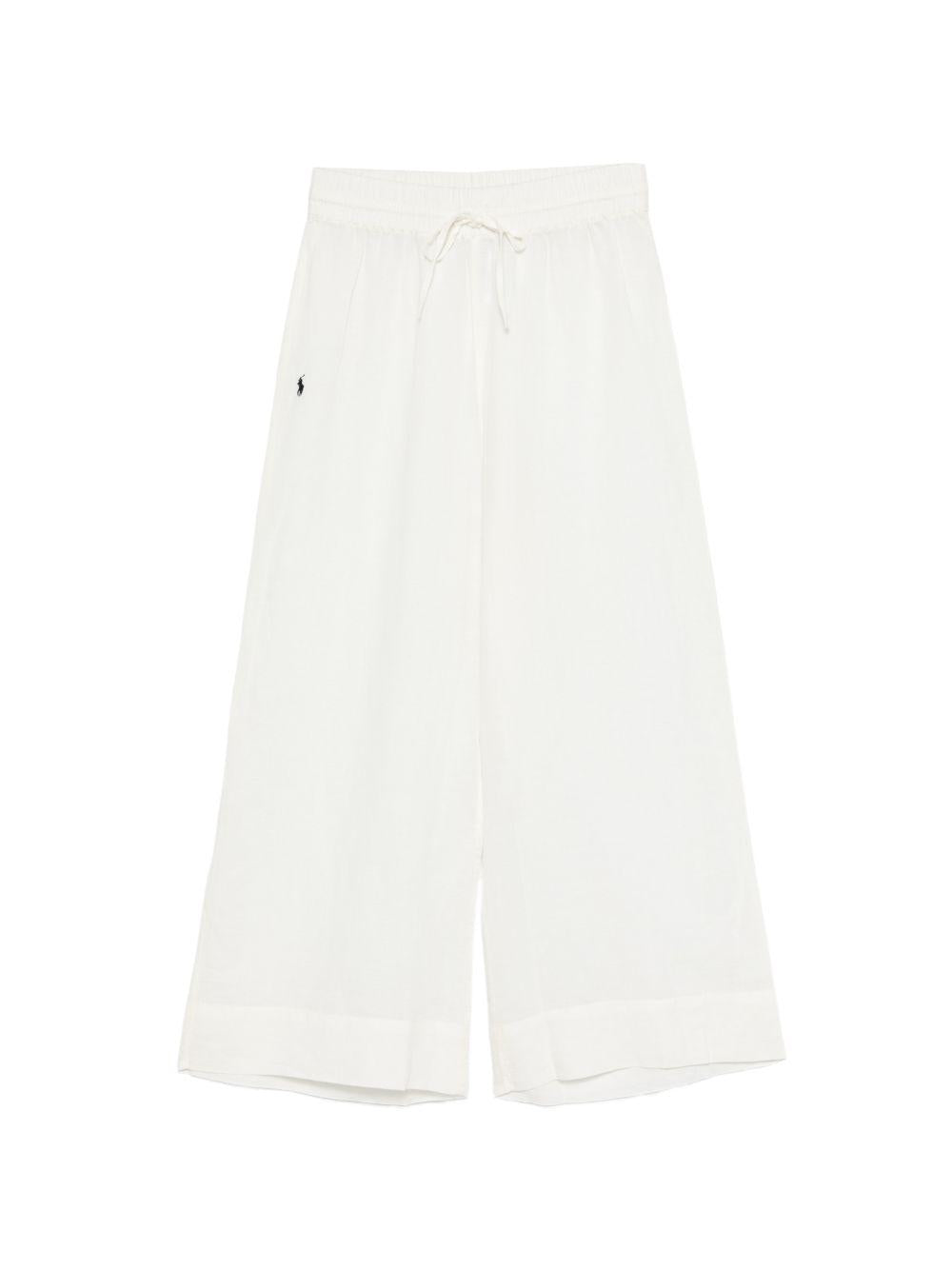 POLO RALPH LAUREN Pantaloni leggeri da mare a gamba larga bianchi 