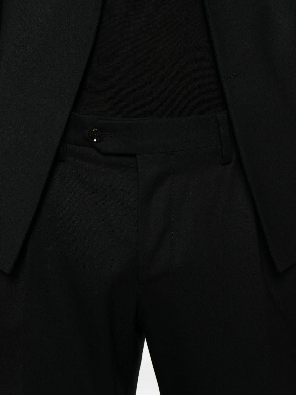 LARDINI Completo doppiopetto in lana nera 