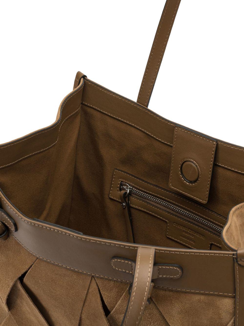GIANNI CHIARINI Borsa shopping Marcella in pelle color caramello 