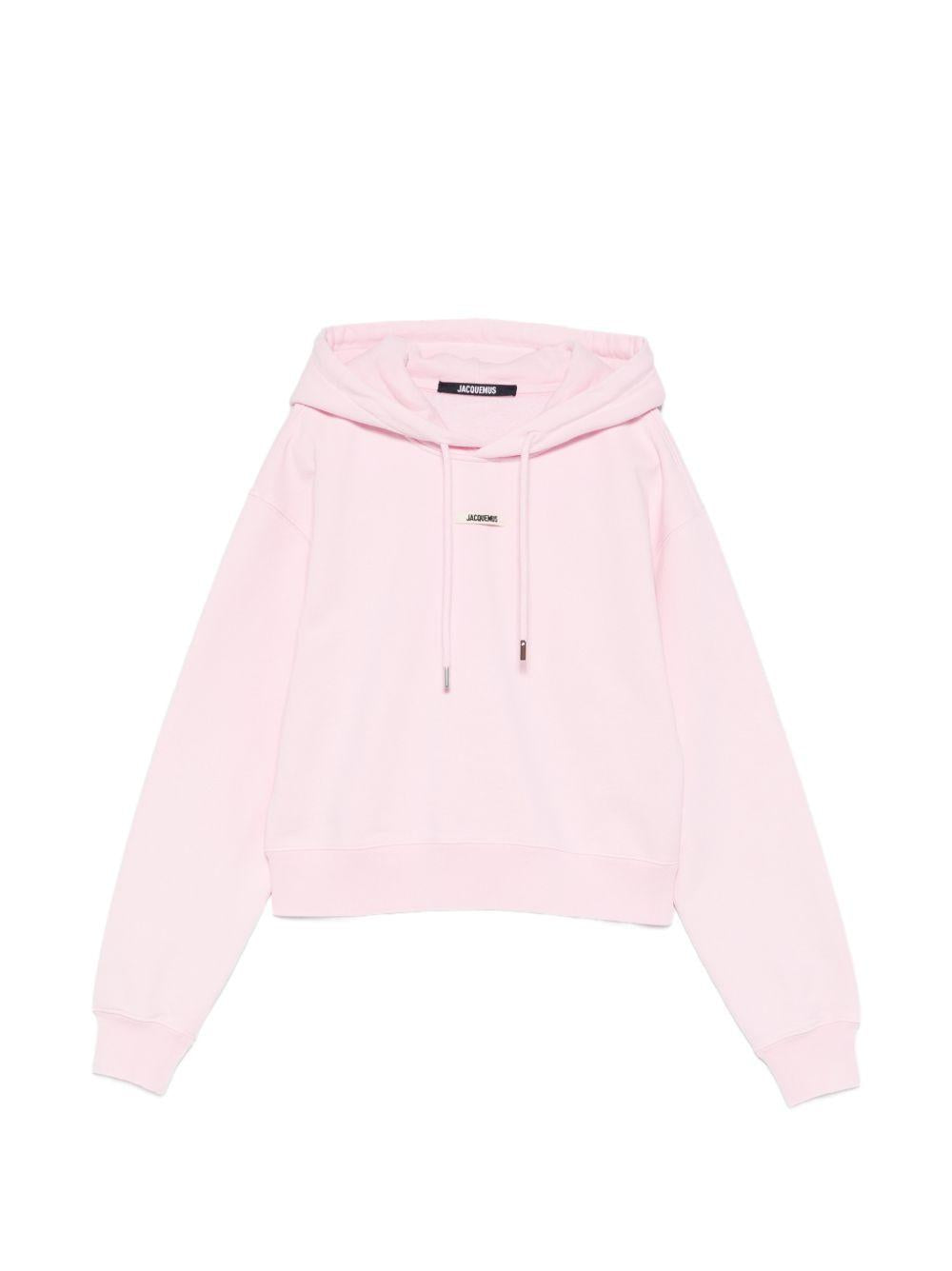 JACQUEMUS Felpa Gros Grain rosa con cappuccio 